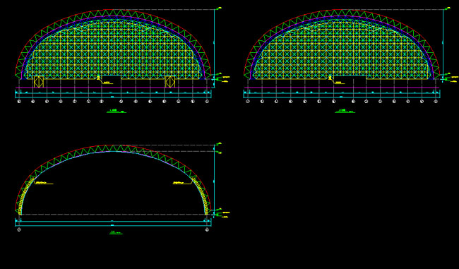 福清跨度110米，拱高35_7米煤棚网架